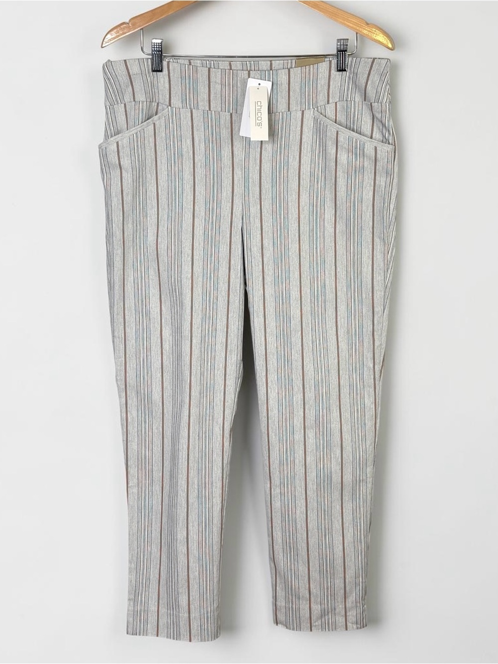 NWT Chico's Perfect Stretch Josie Slim Ankle Pants East Side Stripe Sz 2.5 / 14
